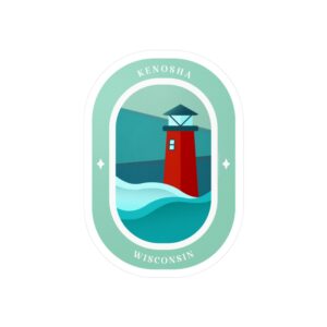 Kenosha Lighthouse Vinyl Decals, Waterproof Stickers, Home Decor, Travel Souvenir, Customizable Sticker, Gift for Lighthouse Lovers