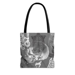 Skull Tote Bag | AOP Design | Perfect for Halloween, Goth and Punk Style, Casual Use, Everyday Errands, and Concerts